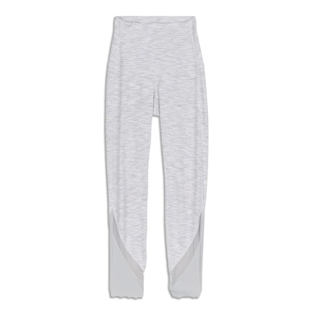 Lululemon Gray Wunder Under High-Rise Crop Legging, Scalloped Edge, 23" , Size 2